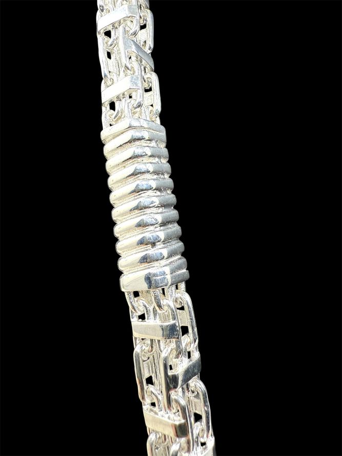 Käfigkette Block 9 mm aus 925er Silber – Ansicht 4