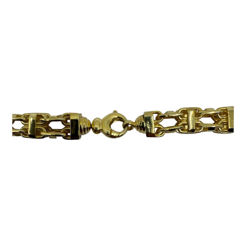 Käfigkette Iced-Out 9mm breit Silber 925 MIT 18K ECHTGOLD VERGOLDUNG
