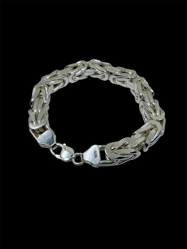 Massives Königskette Armband 12 mm aus 925 Sterling Silber
