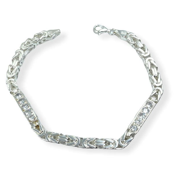 Königskette Armband Iced Out 4 mm aus 925er Silber