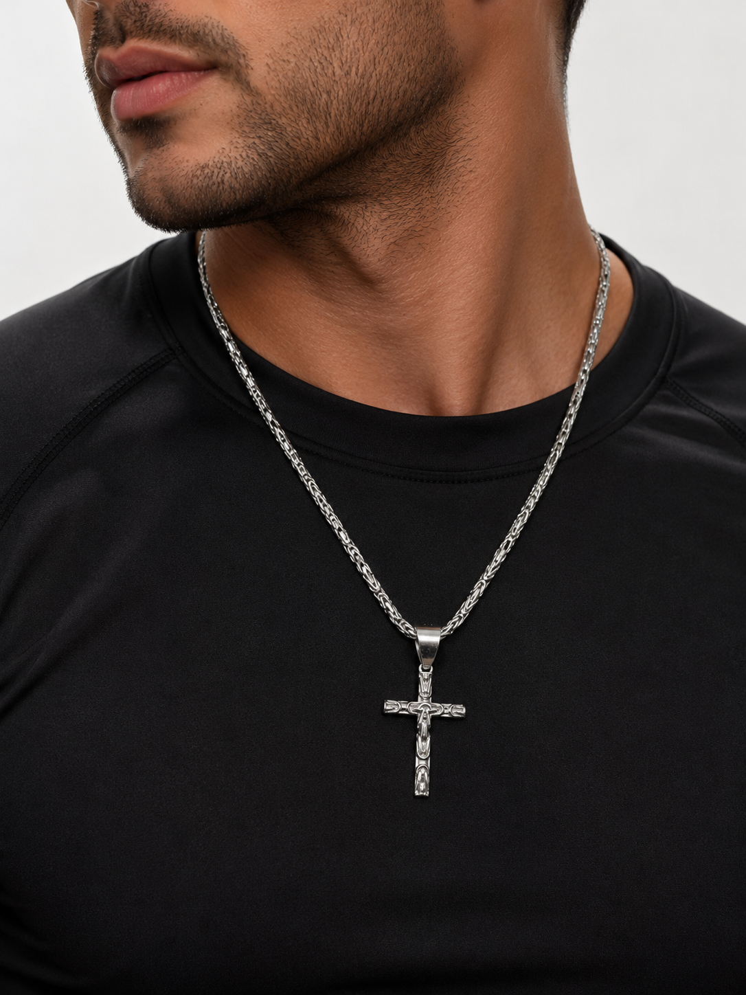 Königskette 2.2 mm mit Kreuz Anhänger  925 Sterling Silber