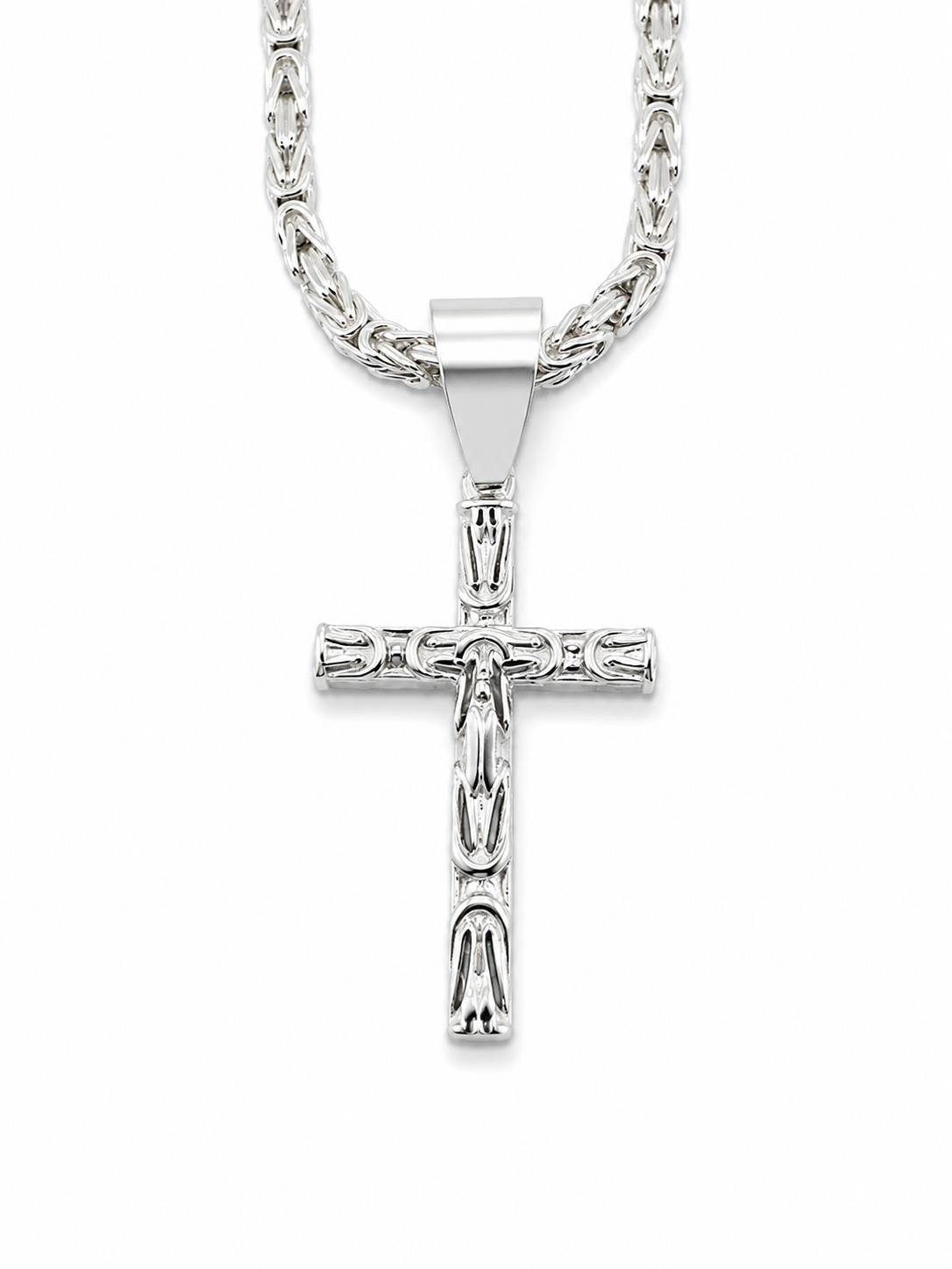 Königskette 2.2 mm mit Kreuz Anhänger  925 Sterling Silber