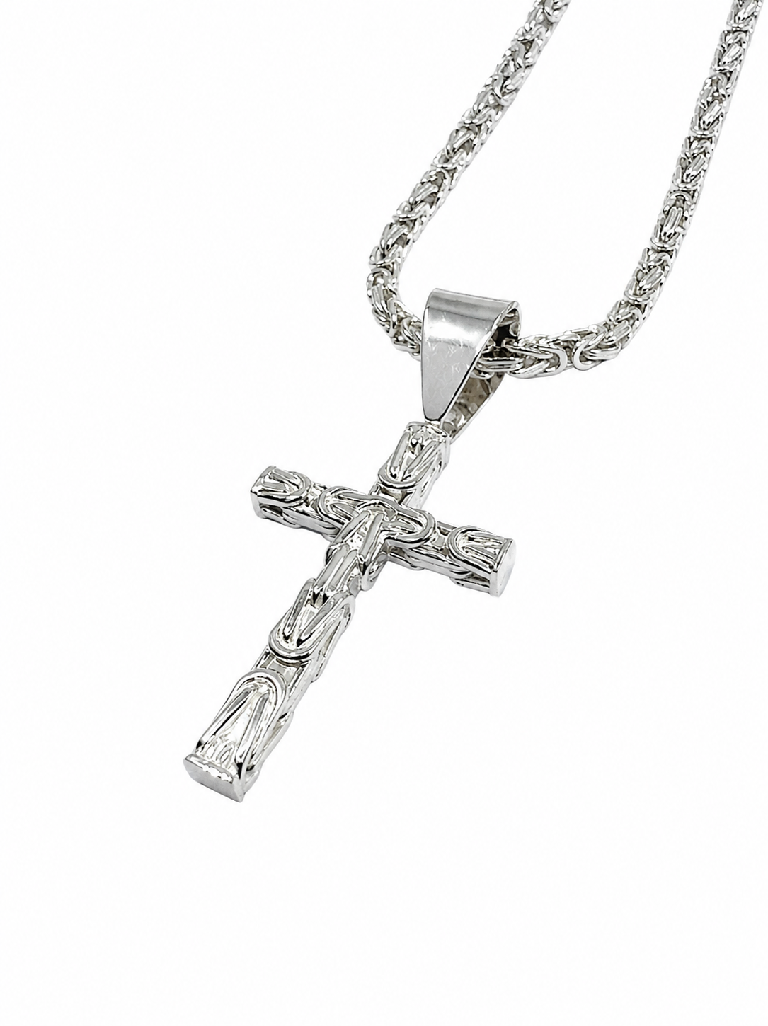 Königskette 2.2 mm mit Kreuz Anhänger  925 Sterling Silber
