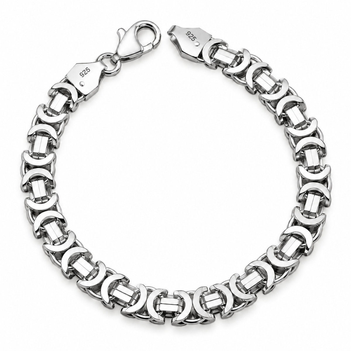 Königskette Flach Armband 8mm aus 925 Silber