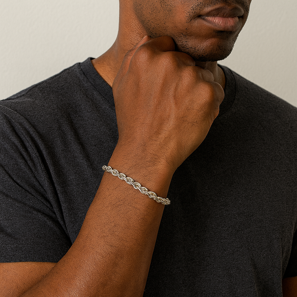 Kordelkette Armband 3,5mm - 925 Silber