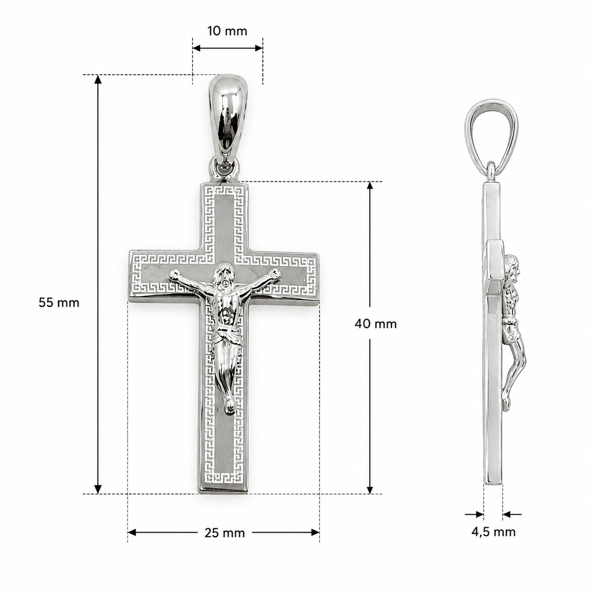 Kreuz-Anhänger in Matt-Glanz-Optik aus 925er Silber