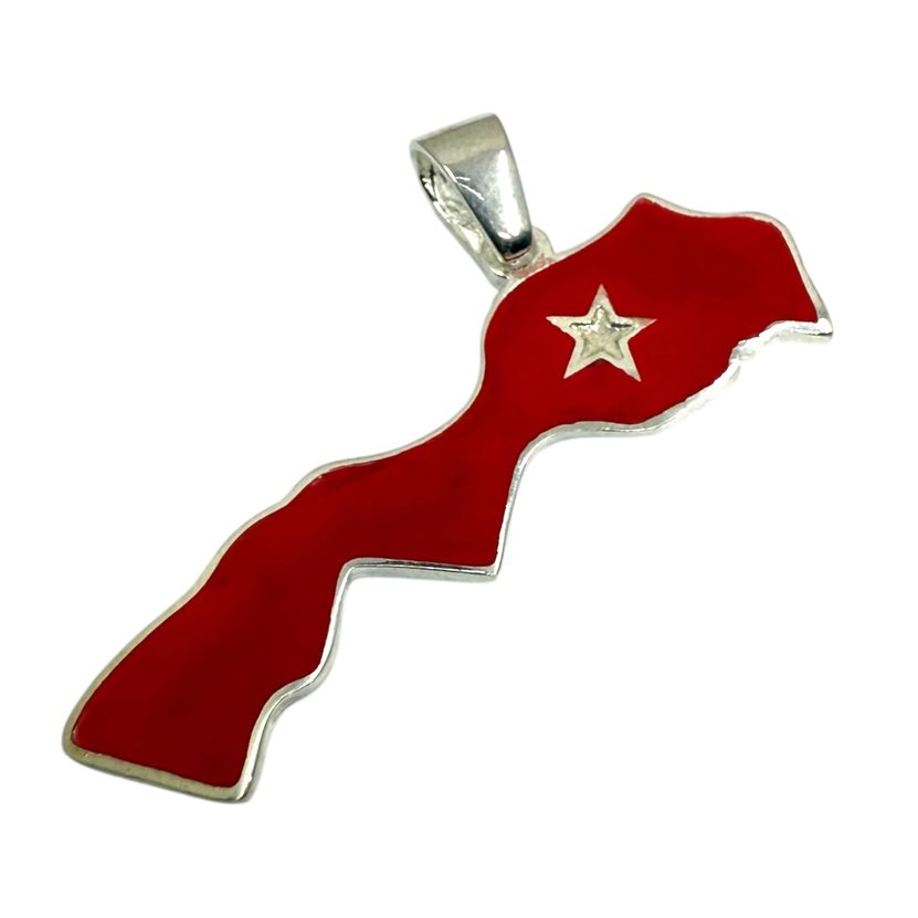 Marokko Karte Anhänger aus echtem 925 Silber Schmuck