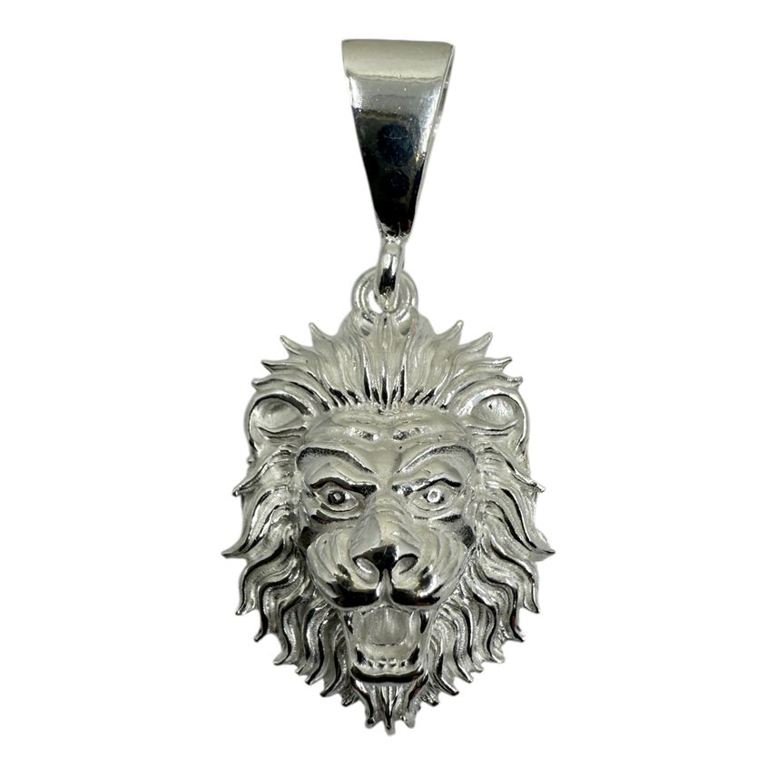 Massiver Löwen Anhänger Small Hochglanz – 925er Sterling Silber