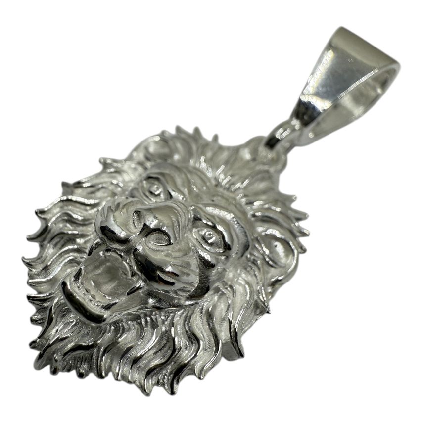 Massiver Löwen Anhänger Small Hochglanz – 925er Sterling Silber