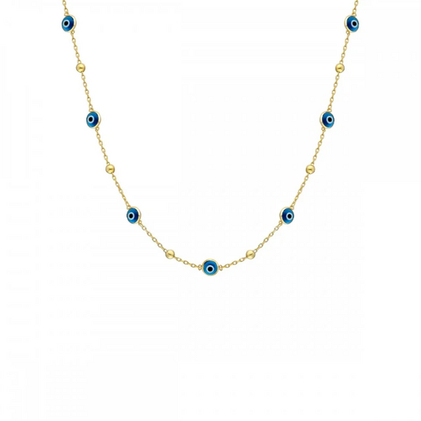 Minimal Multi Blau Halskette aus 925er Silber