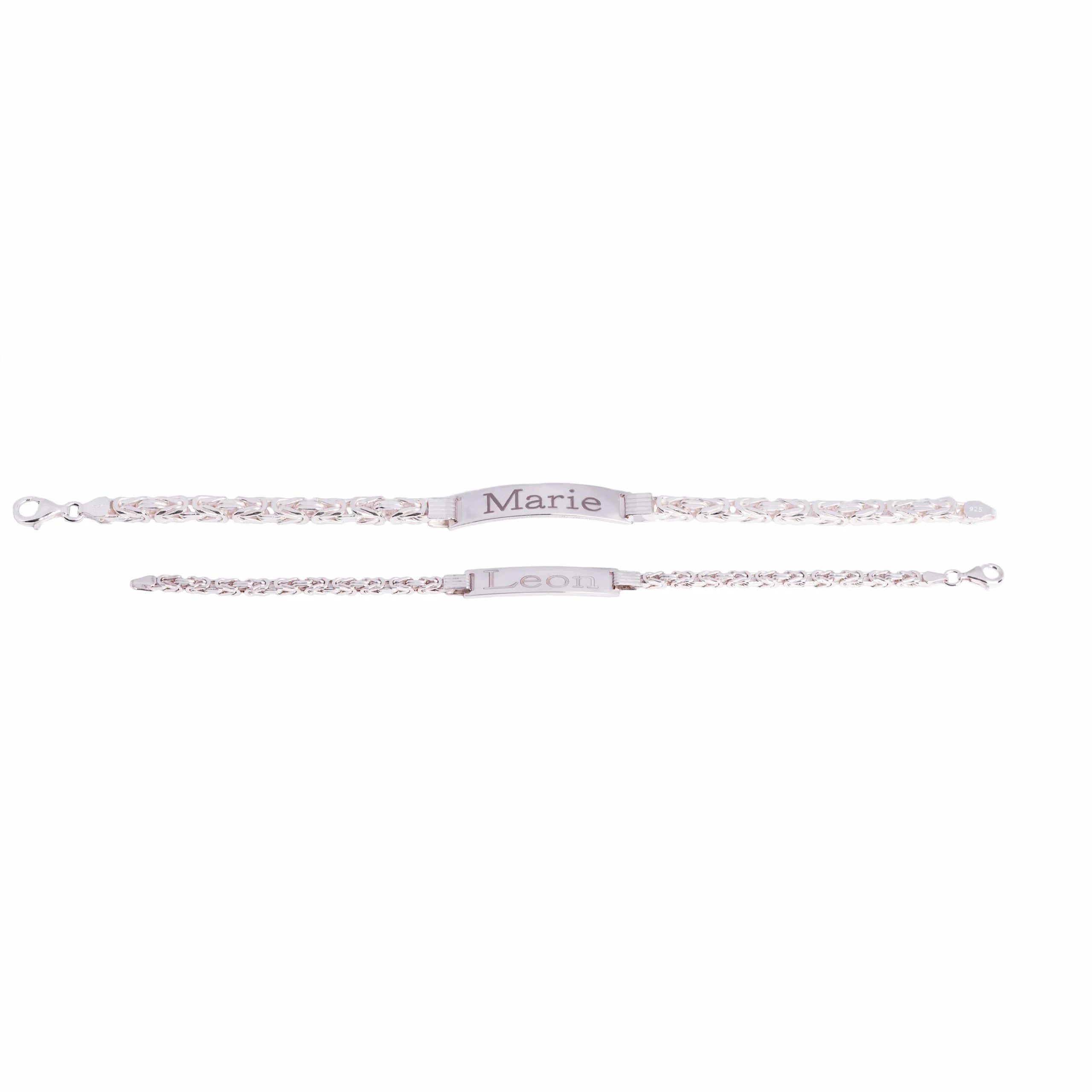 Partner Silber925 Königsarmband 3/4mm Mit Gravurplatte inkl. Gravur Inklusive Rosenbox
