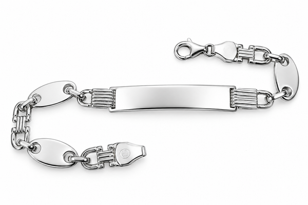 Plattenkette-Armband 8,5 mm mit Gravur aus 925er Silber