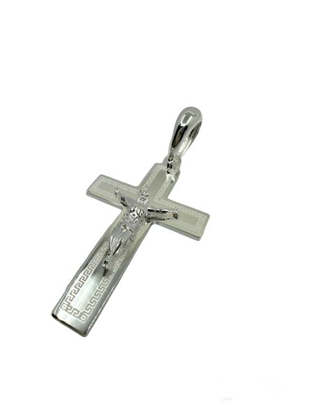 Großer Kreuz-Anhänger matt und glänzend aus 925er Silber – Ansicht 3