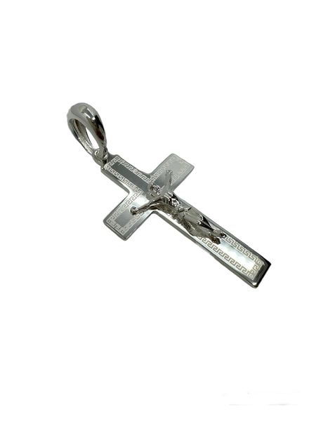 Großer Kreuz-Anhänger matt und glänzend aus 925er Silber – Ansicht 4