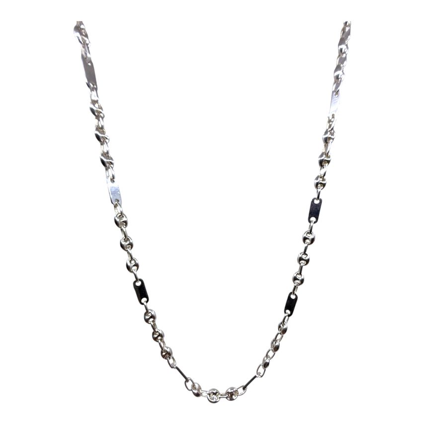 Platten-Bohnen-Kette Silber 5 mm – 925 Silber Halskette