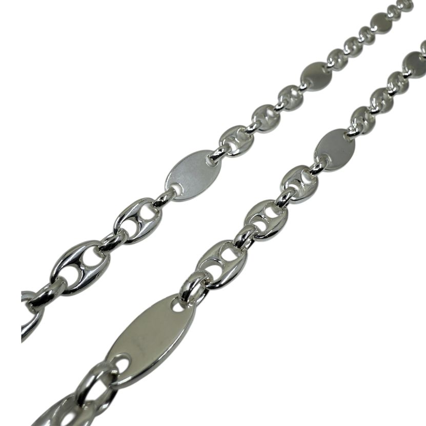 Platten-Bohnen-Kette aus 925 Sterling Silber, 8 mm breit

Silberne Bohnenkette 8 mm, massive 925 Silber Halskette