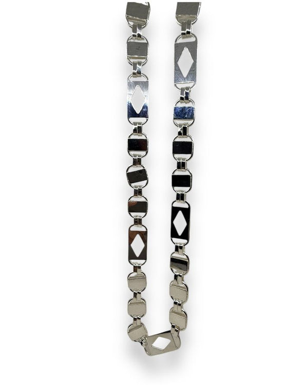 Plattenkette 14,5 mm aus 925er Silber, 81 cm