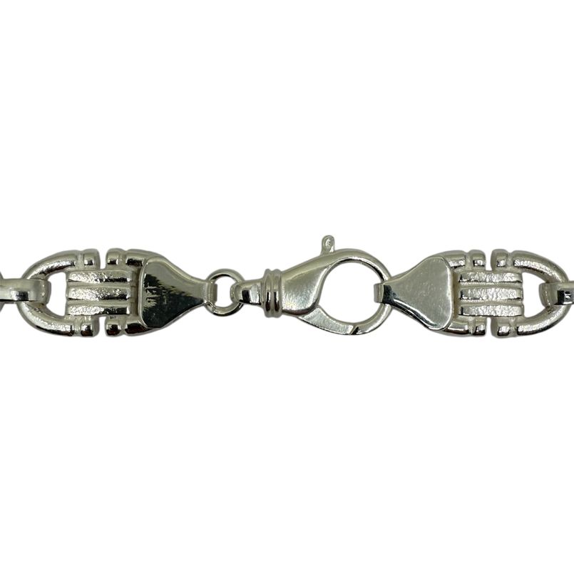 Plattenkette - 17mm breit 70cm lang - Silber 925 Massiv