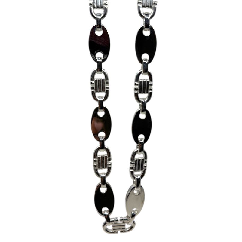 Plattenkette - 17mm breit 70cm lang - Silber 925 Massiv