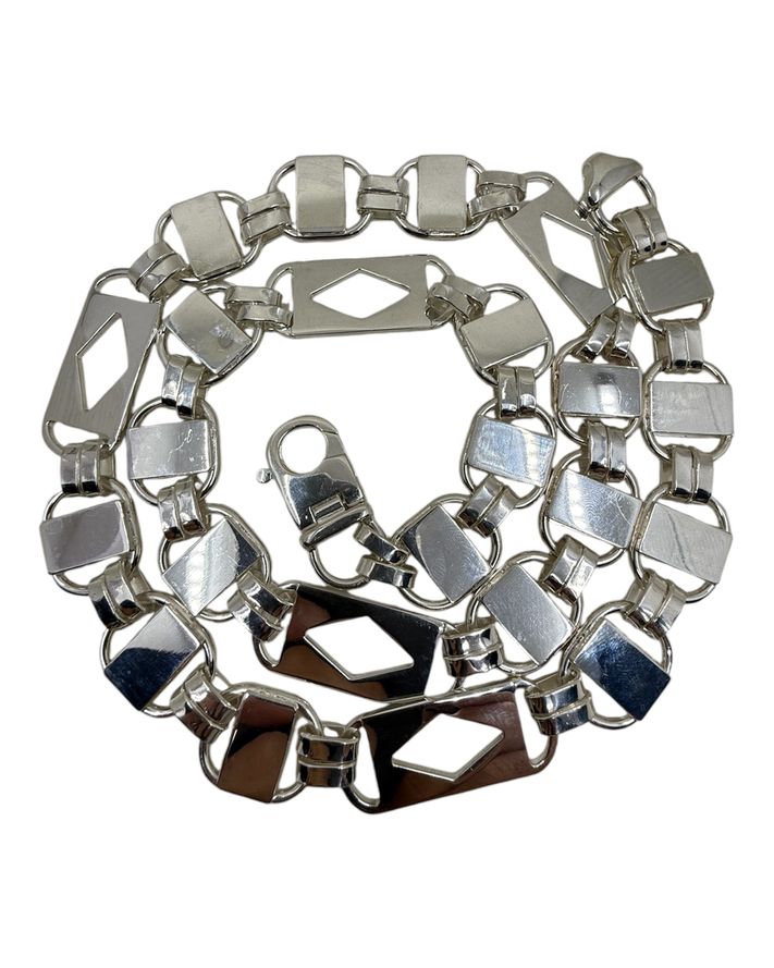 Plattenkette - 19.5mm breit 81cm lang - Silber 925 Massiv