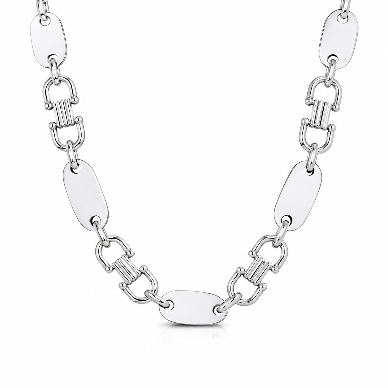 Plattenkette - 16mm breit 72cm lang - Silber 925