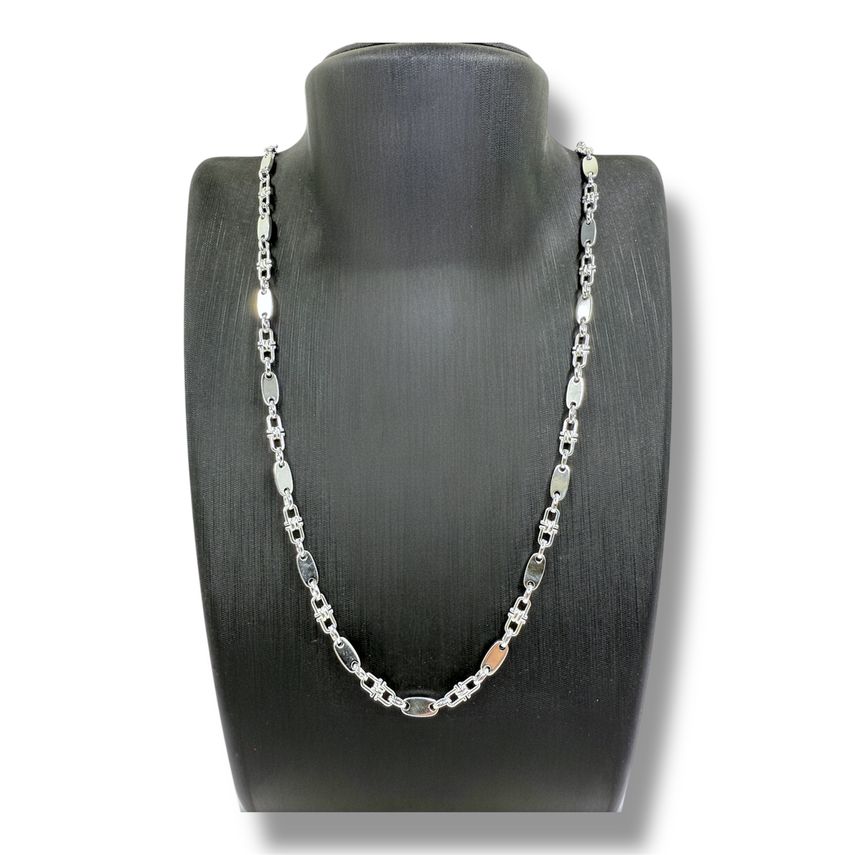 Stilvolles 925er Silber&nbsp;Plattenketten-5 mm breit, vereint Eleganz und modernes Design. Ideal für den täglichen Glanz oder besondere Anlässe