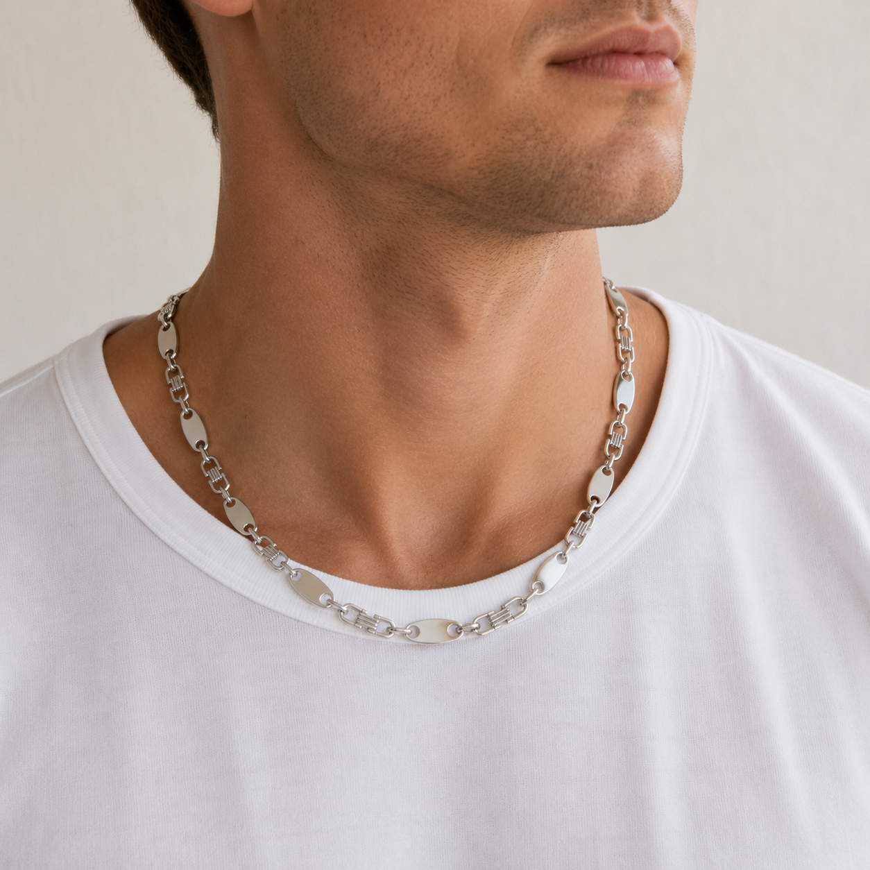 Plattenkette 8mm aus 925 Sterling Silber