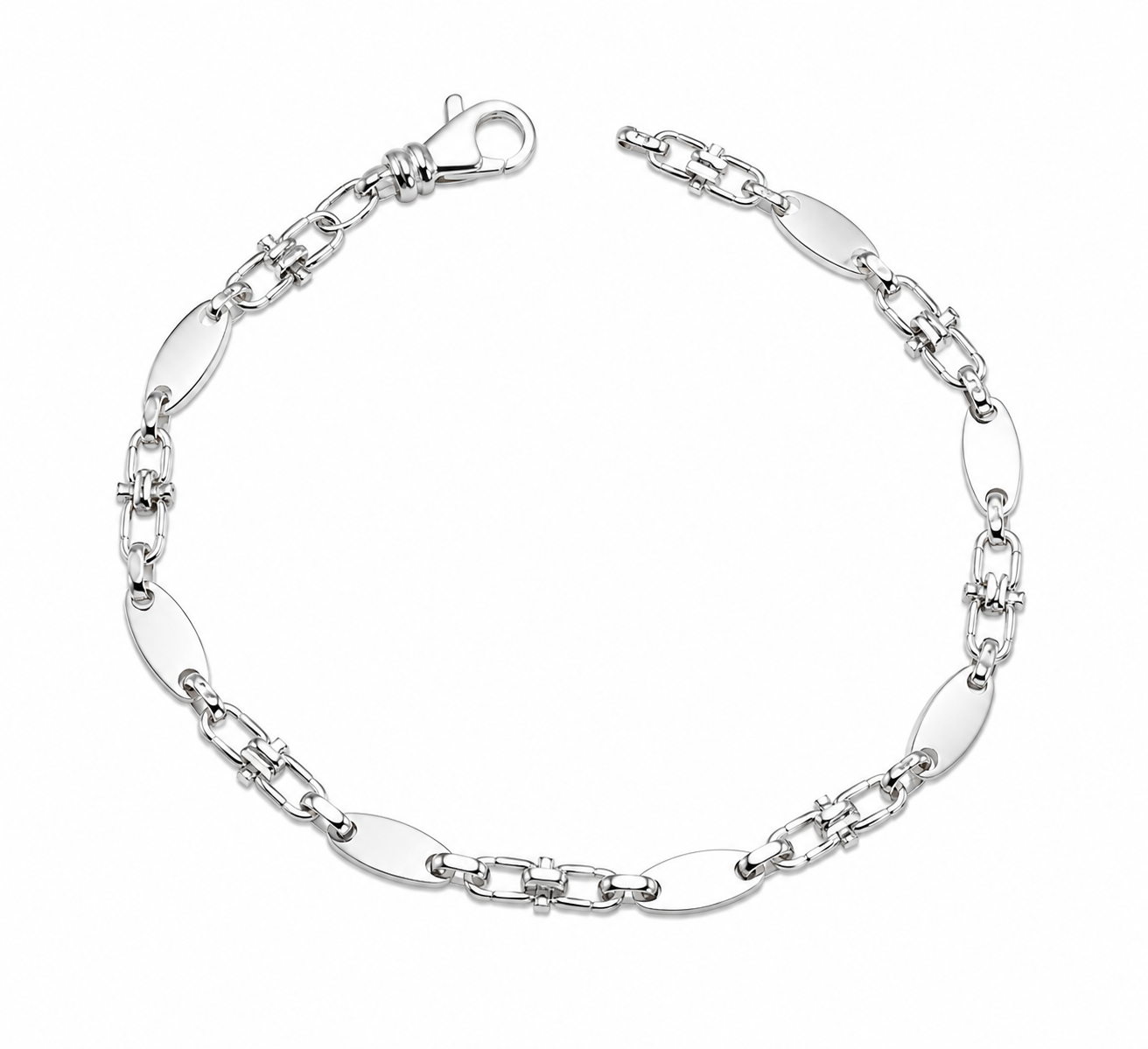 Plattenketten-Armband aus 925er Sterlingsilber