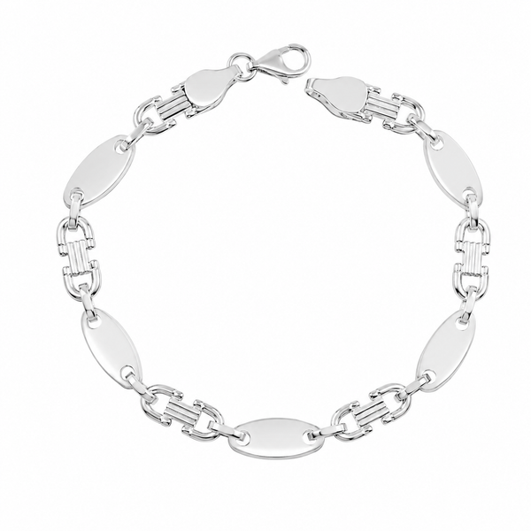 Plattenkette Armband 6,5 mm aus 925er Sterlingsilber