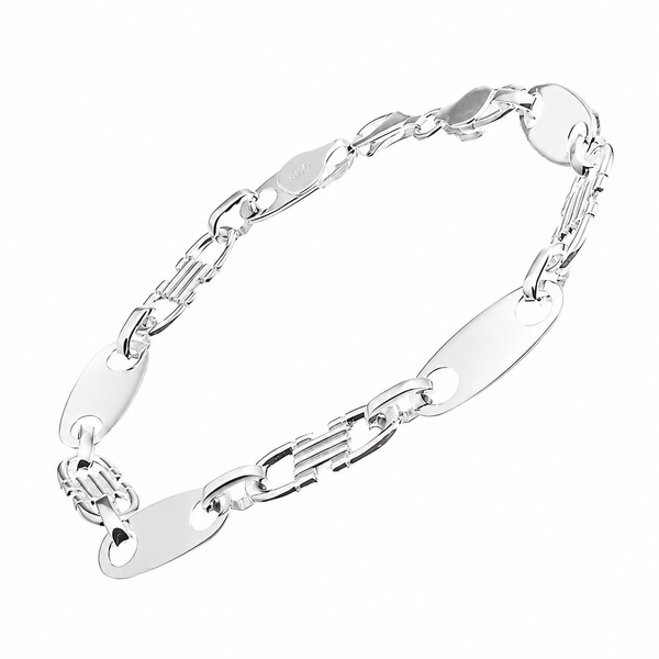 Plattenkette Armband 8 mm aus 925er Sterlingsilber