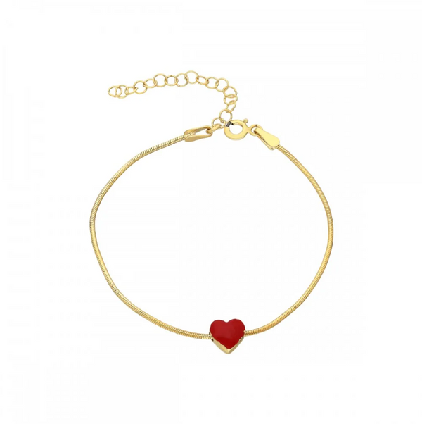 Armband mit rotem Herz aus 925er Silber