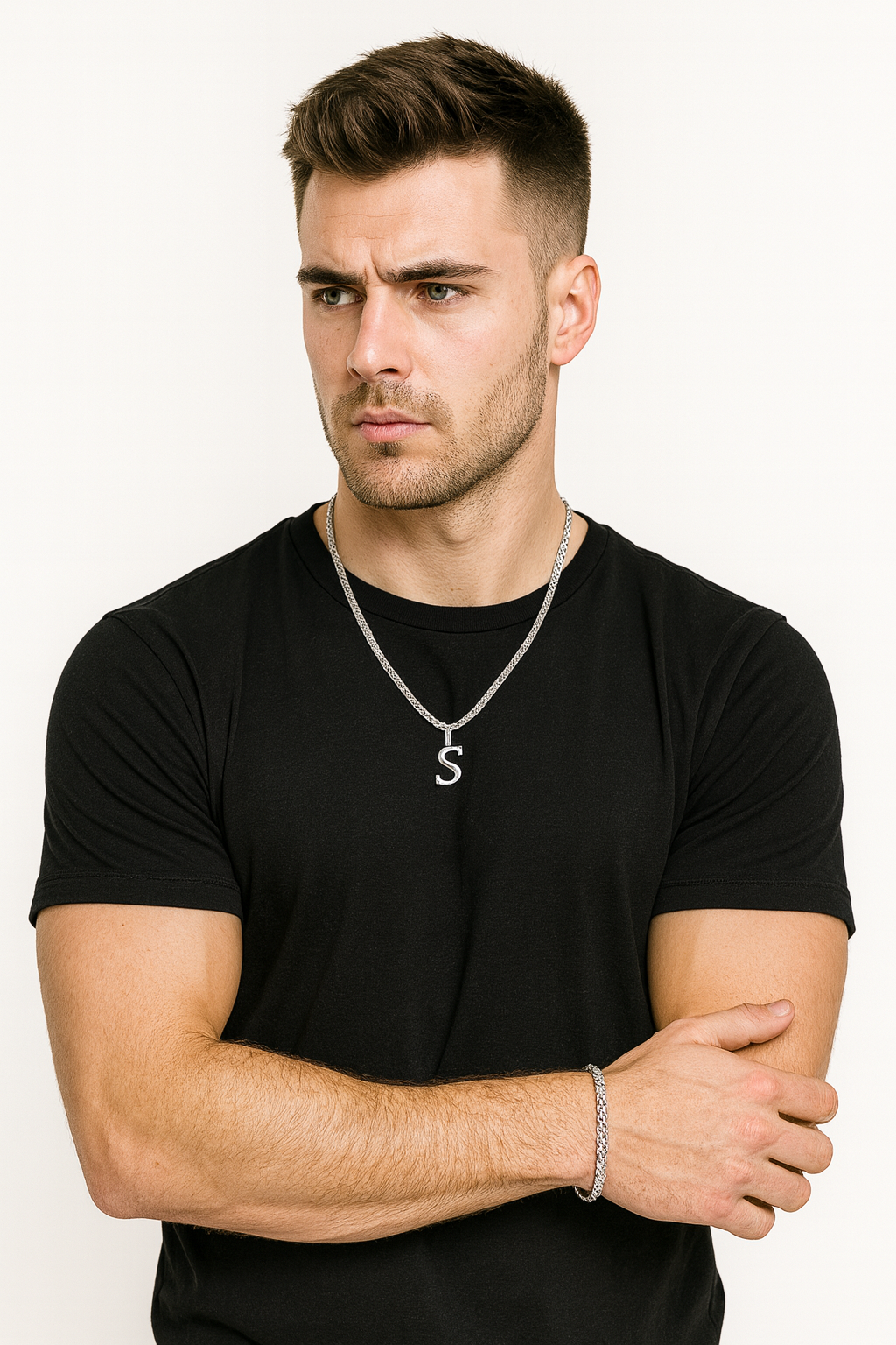 SET Königskette 2.2mm Mit Armband und Wunschbuchstabe