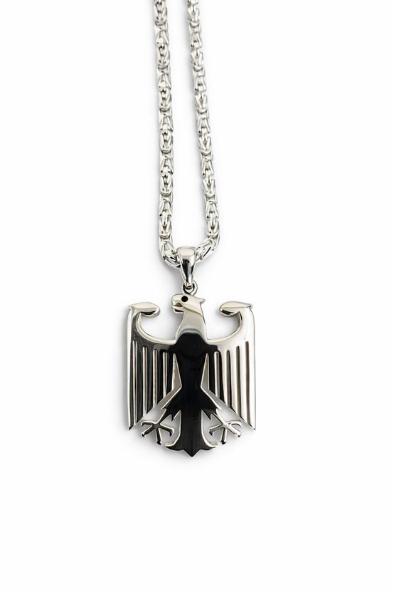 Set Königskette 2,2 mm mit Deutschland-Adler-Anhänger aus 925er Silber