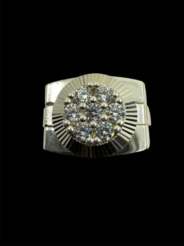 SILBERING 925 SILBER  Königs Iced Out Zirkonia Stein