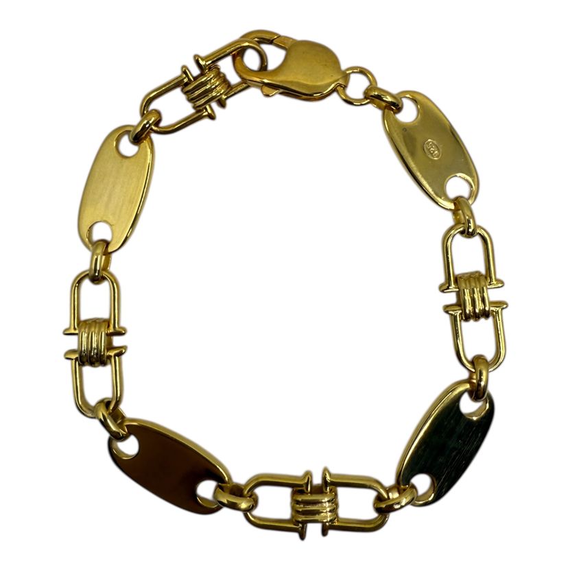 Plattenkette Armband 10 mm, 18 Karat vergoldet – Ansicht 2