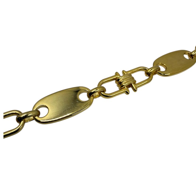 10mm Plattenkette Armband - Silber 925 18k Gold vergoldet