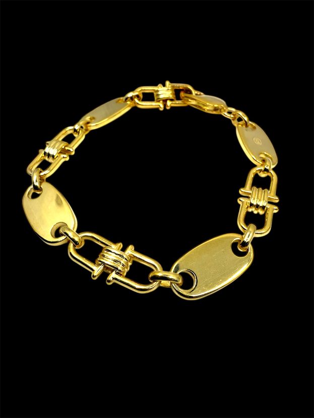 10mm Plattenkette Armband - Silber 925 18k Gold vergoldet