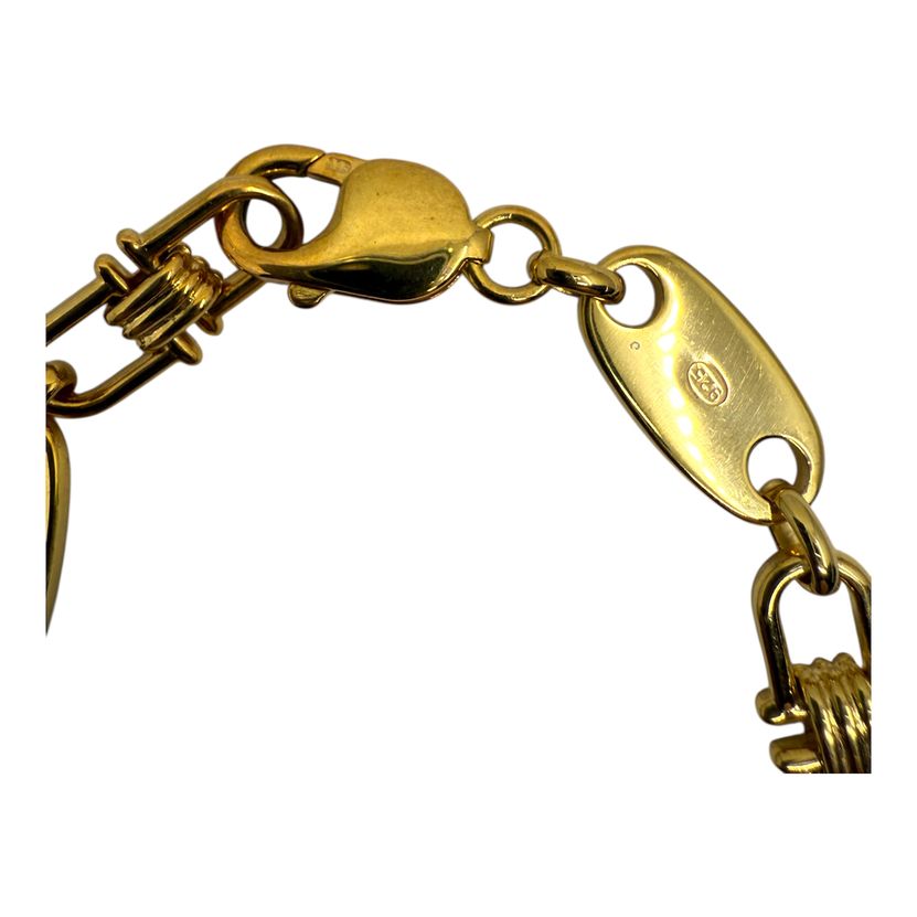 10mm Plattenkette Armband - Silber 925 18k Gold vergoldet