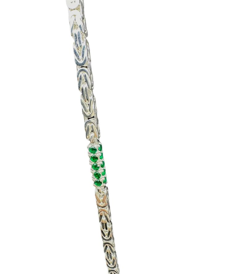 Silber 925 Königskette Green ICED Out- 5mm breit 60-70 cm (5)