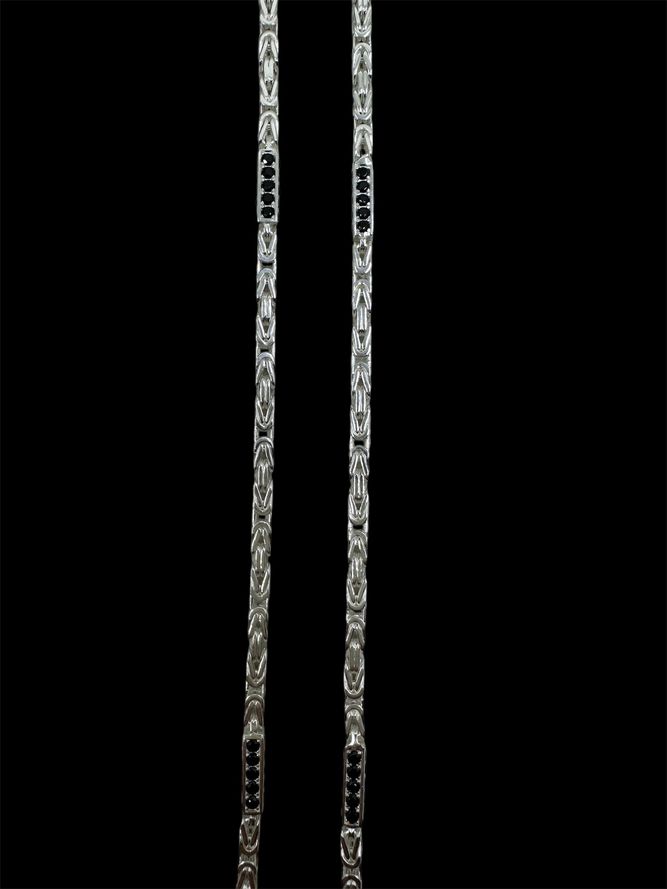Silber 925 Königskette ICED Out Black Massiv- 3.5mm breit (4)