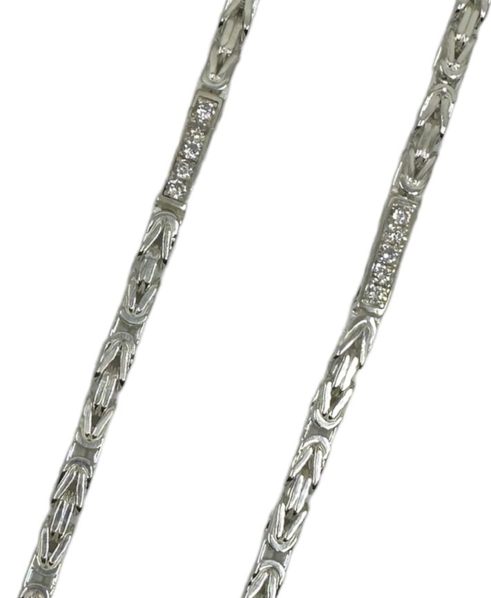 Silber 925 Königskette ICED Out Massiv- 3.5mm breit (3)