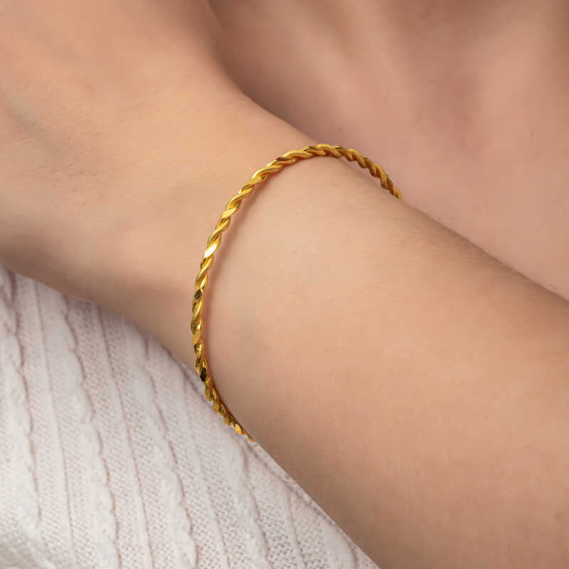 Silber925 Armreifen  Burma 22 Karat Vergoldet