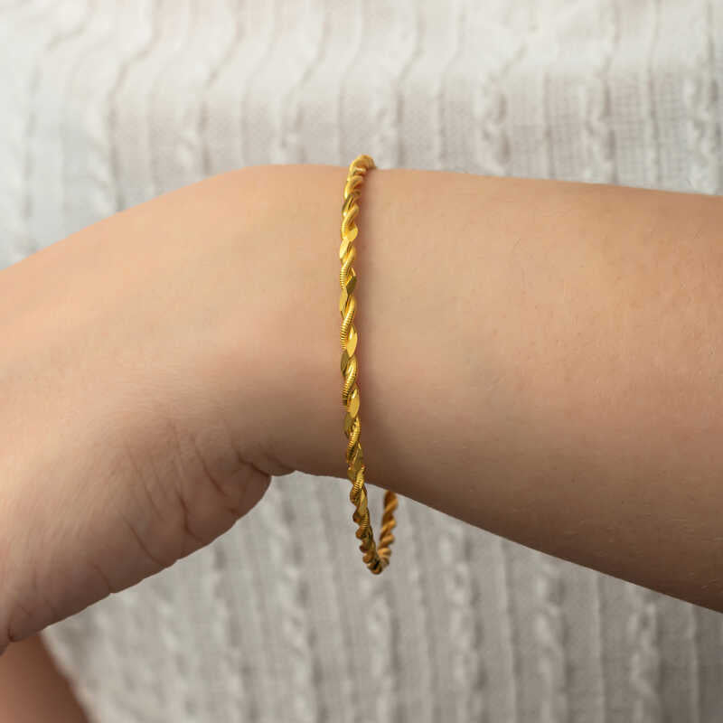 Silber925 Armreifen  Burma 22 Karat Vergoldet