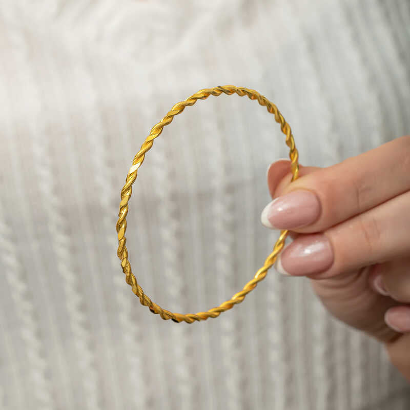 Silber925 Armreifen  Burma 22 Karat Vergoldet