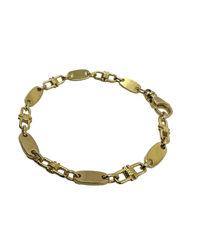 Plattenkette Armband 6mm aus 925 Sterling Silber Vergoldet