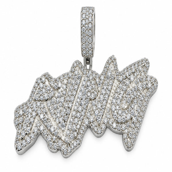 King-Anhänger Iced Out aus 925er Silber