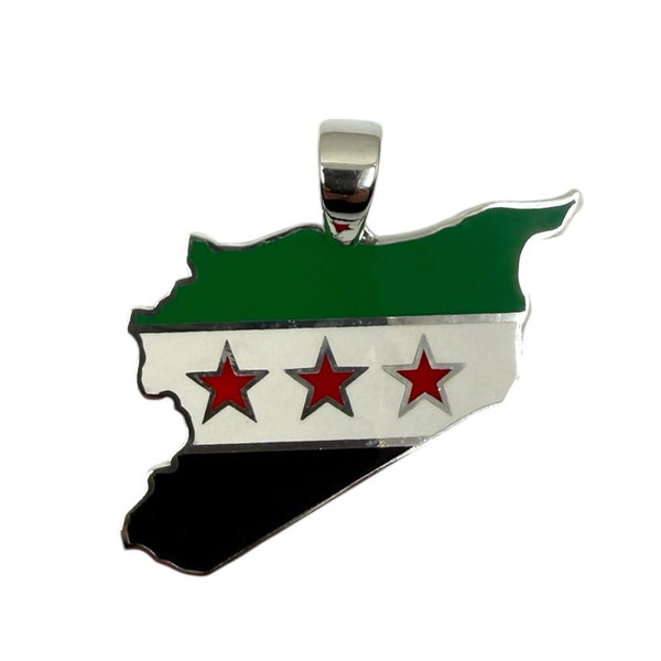 Syrien-Anhänger in Landkartenform aus 925er Silber