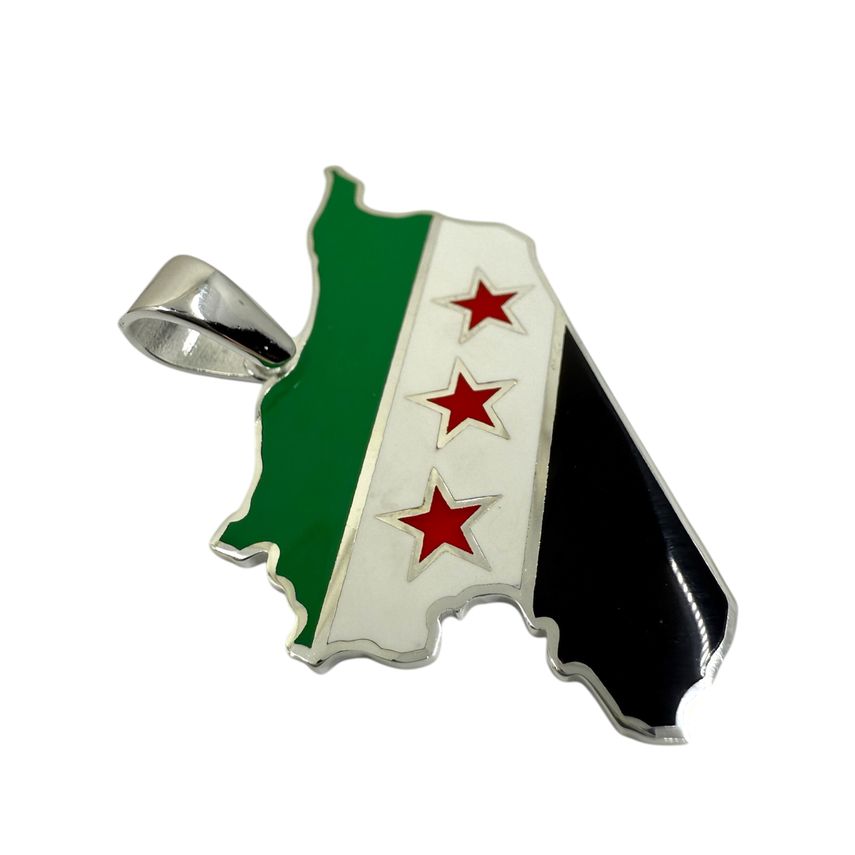 Syrien-Anhänger in Landkartenform aus 925er Silber – Ansicht 3