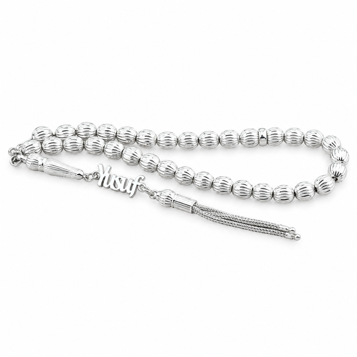 Tesbih aus 925er Sterlingsilber mit Namensgravur – Ansicht 2