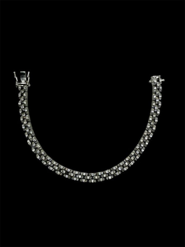 Iced-Out-Armband aus rhodiniertem 925er Silber mit Zirkonia